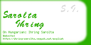 sarolta ihring business card